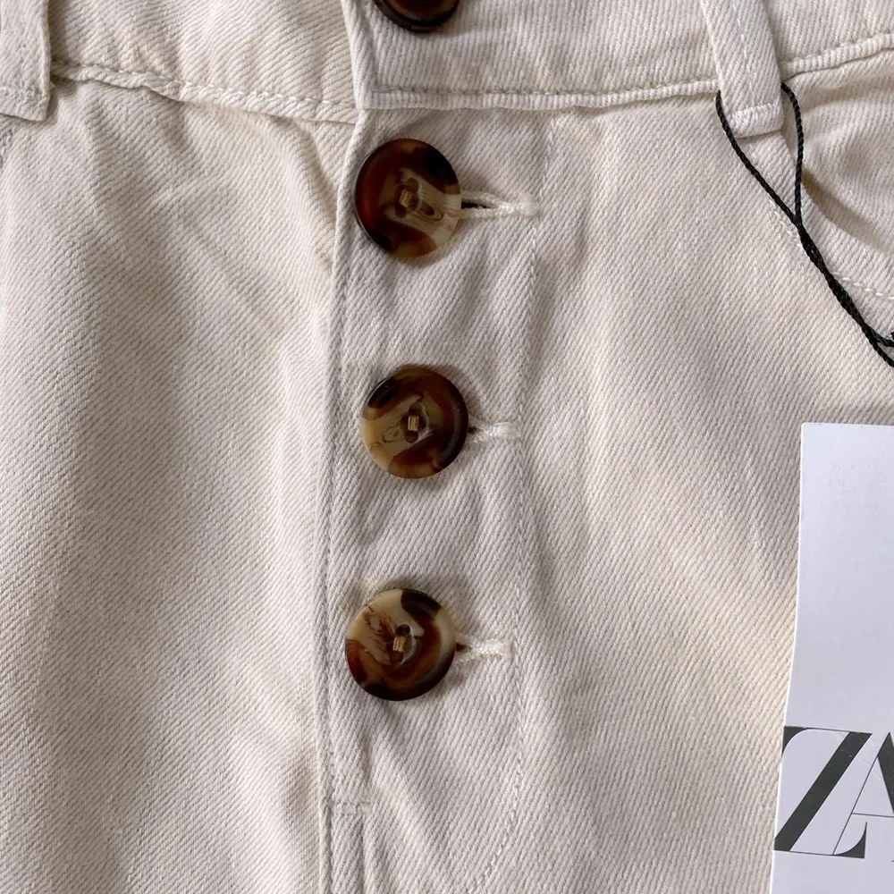 Zara Denim wide leg cargo pants - Picture 9 of 12